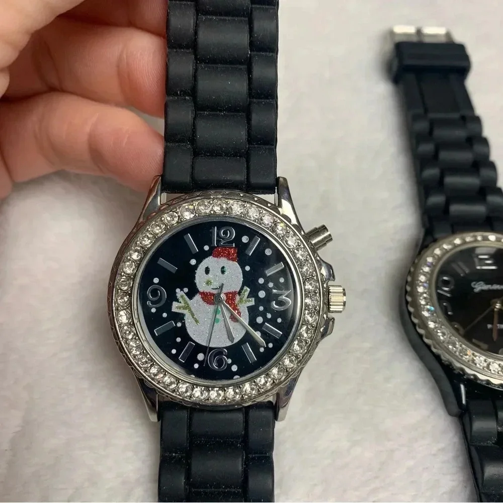 Lot of 4 large face watches, one Christmas themed the rest are basic watches